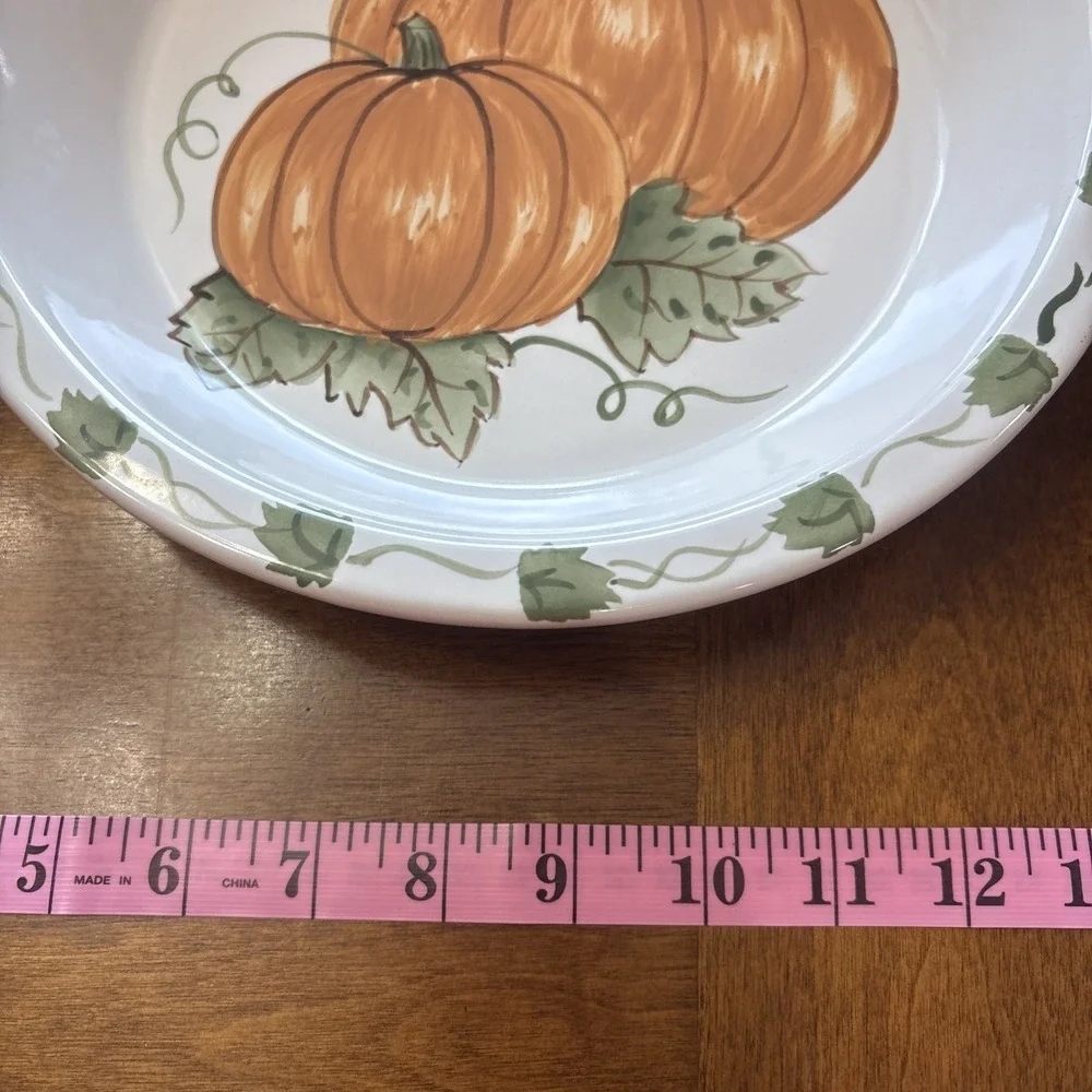 Williams Sonoma Fall Harvest Pumpkin Pie Plate Dish 10